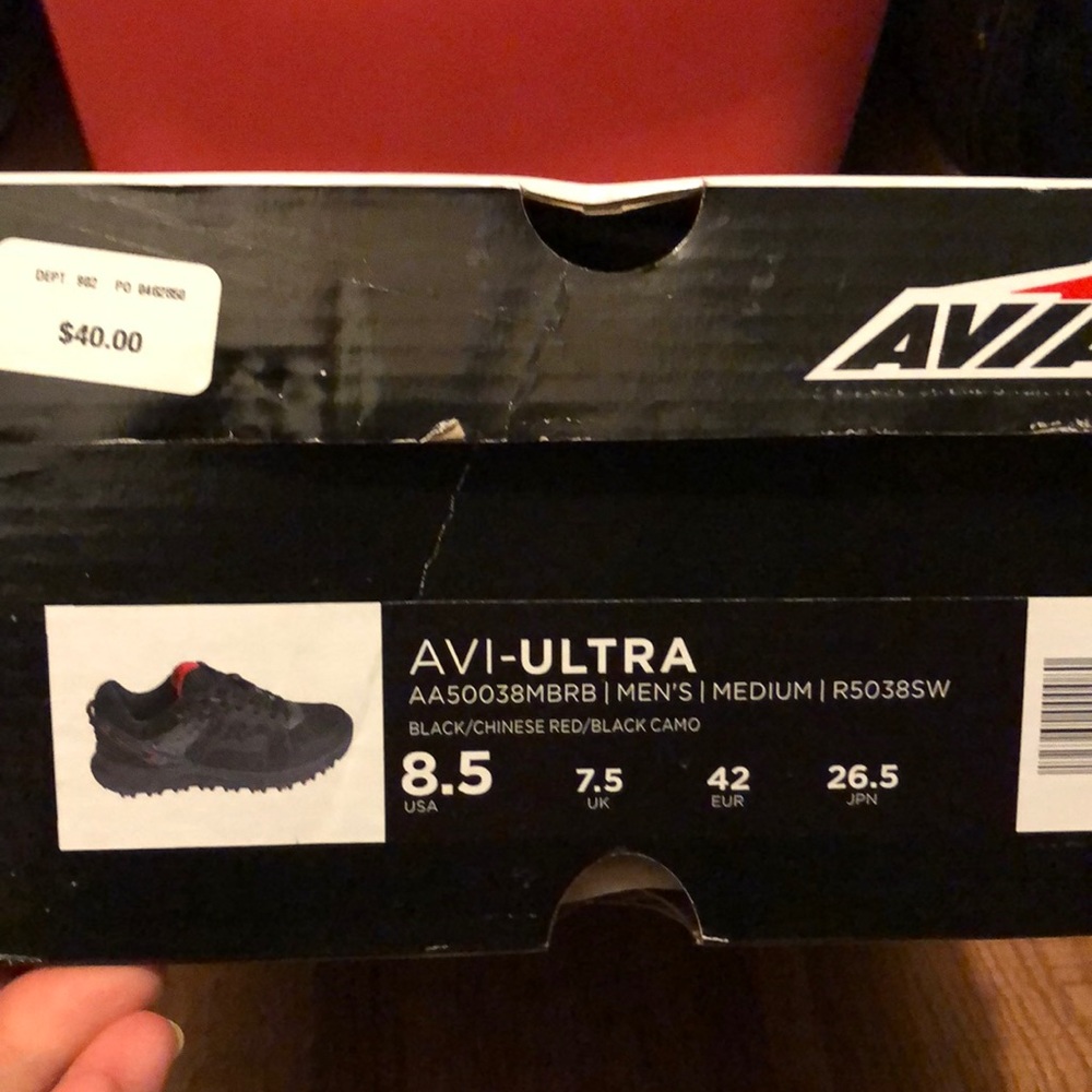 Avia Ultra Red and Black Camo all terrain men’s shoe 8.5